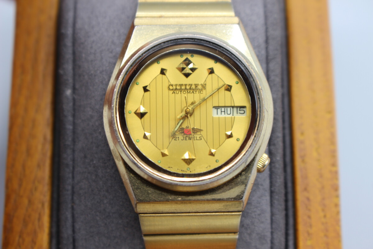 Vintage Citizen Eagle 7 Golden Automatic Day-Date Watch 4-039149K